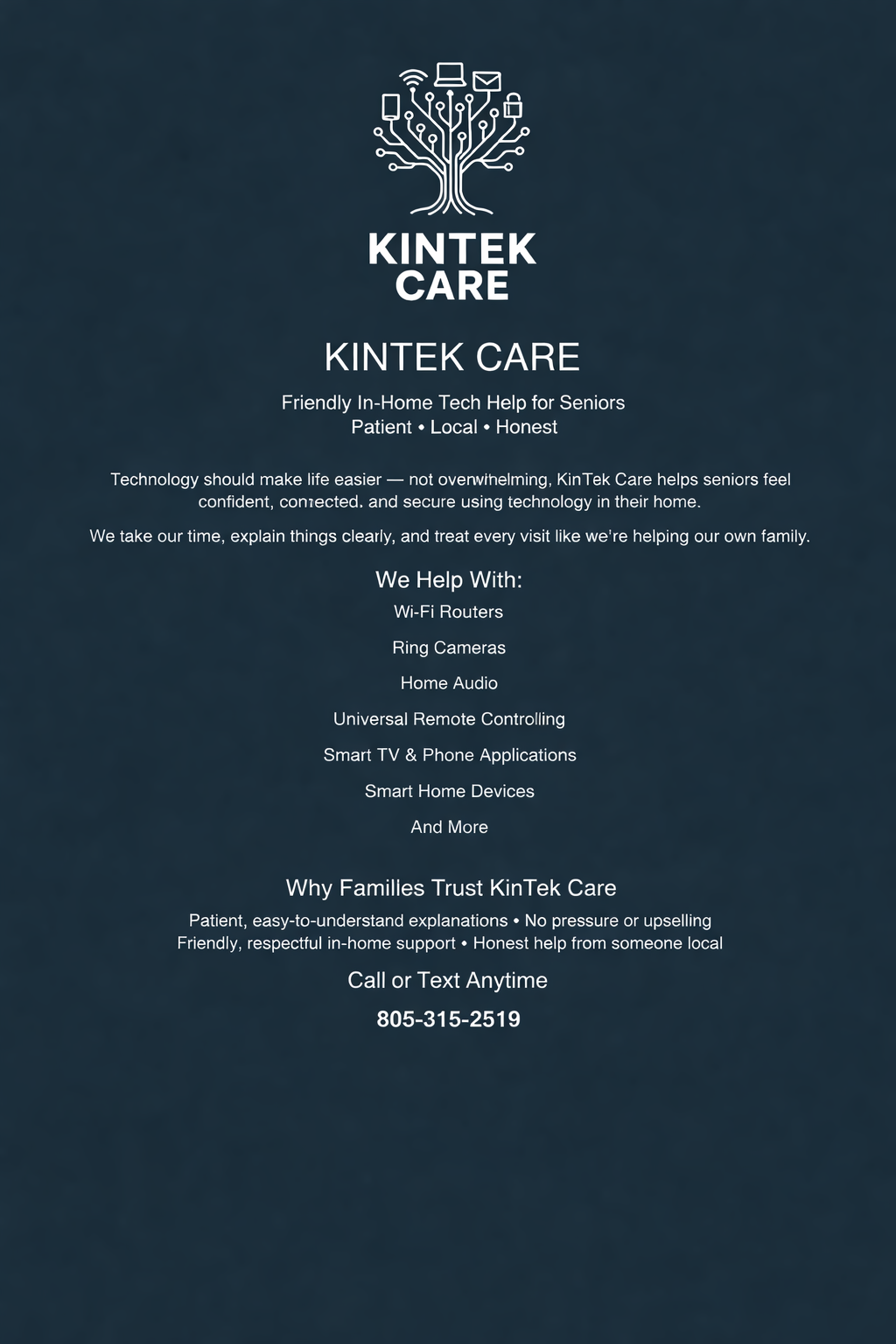 KinTek Care Flyer